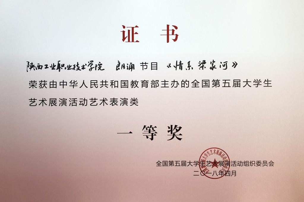 获奖证书
